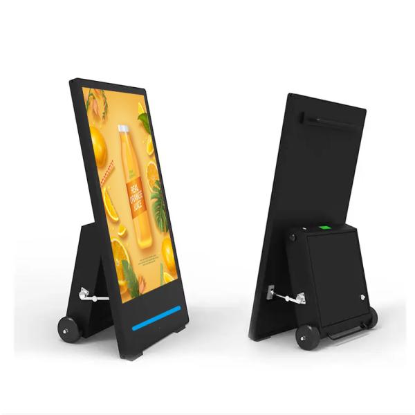 32/43/55 Inch Customized Portable Mobile Android Digital Signage Totem Outdoor Movable Display Screen