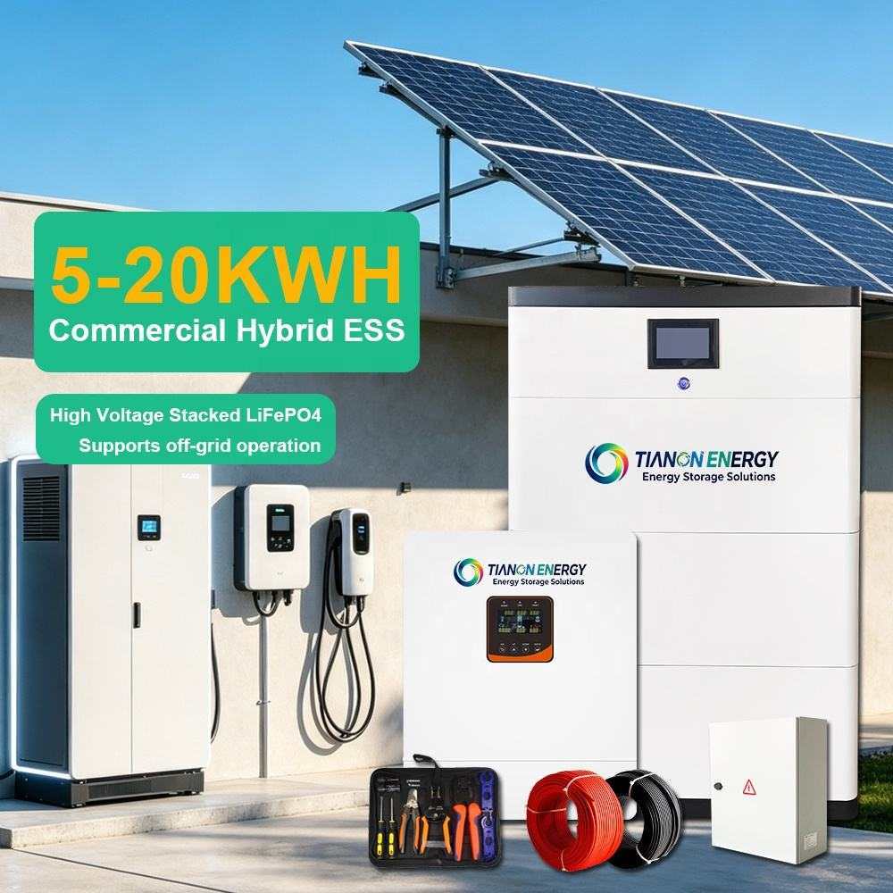 20kW MPPT Hybrid Solar Power System 580-740W Bifacial PV Panel LiFePO4 Battery 230V 380V 50Hz 60Hz Home ESS