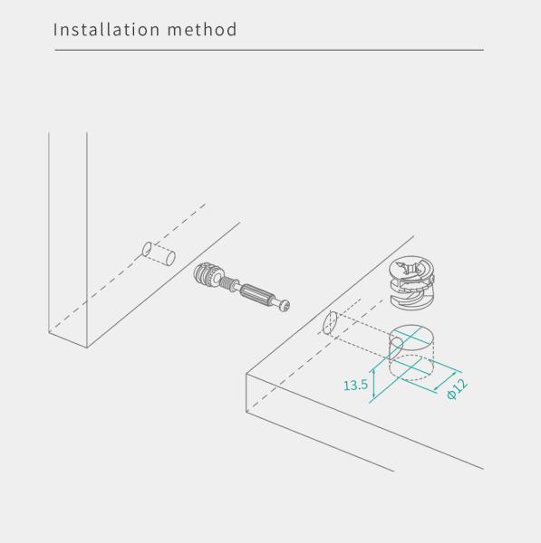 Cerradura de cámara minifija de precisión de larga duración para muebles estándar KD