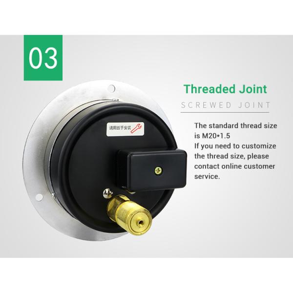 Electric Contact Point Precision Air Pressure Gauge Flange Edge 25 Bar Manometer