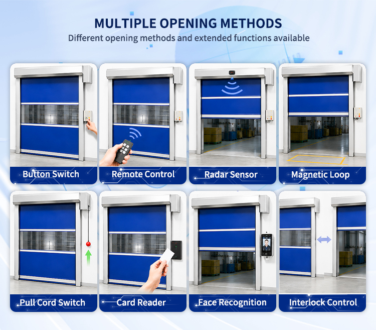 Wind Resistant Stacking High Speed Door Custom Size for Large Industrial Openings