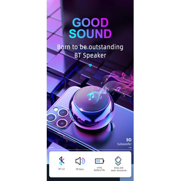 2024 Metal Speaker Electroplating Tws Speakers Type-C Port Wireless Bluetooth Speaker for Mobile Phone Compatibility