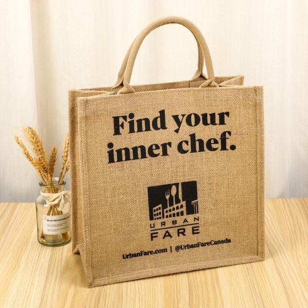 Custom Small Burlap Jute Tote Bag for Shopping Customized Color and OEM/ODM Acceptable