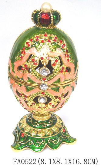Faberge Easter Metal Egg Jewellery box