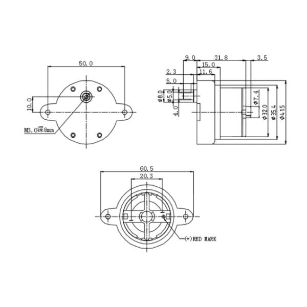 3V 6V 9V 12V DC Gear Reduction Motor , Plastic Gear Motor Electric Fan Gearbox