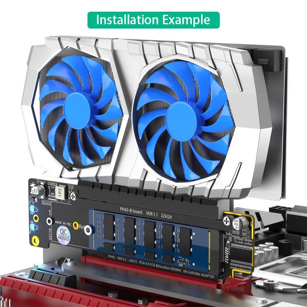 Двойной адаптер NVMe PCIe PCIe 4.0 X16 для двойного NVMe и 1x больше адаптер PCIe x16 для SSD M.2 NVMe