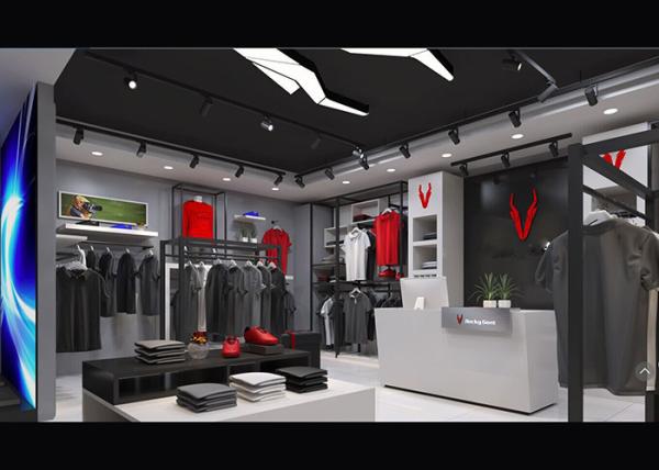 Casual Wear Shop Clothing Display Case , Brand Unique Design Clothes Hanger Stand