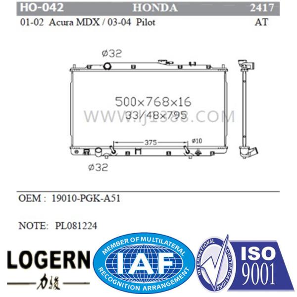 19010-PGK-A51 Honda Motorcycle Radiator Acura Mdx 01-04 Pilot 03-04