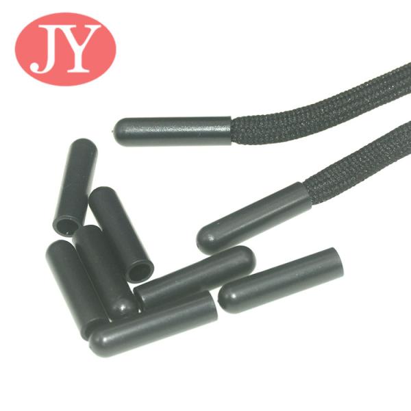 Jiayang aglet Glossy black color tube shape ABS plastic tipping plastic aglets