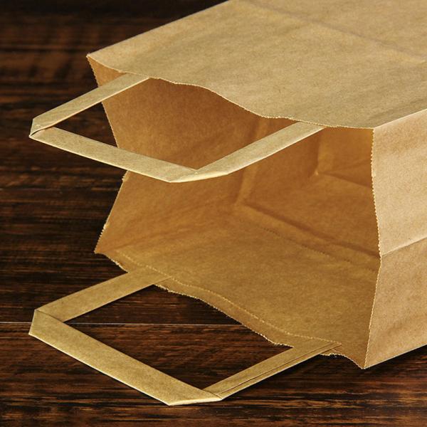 Bolsas de papel de cuerda plana recicladas de color marrón envases biodegradables bolsas de papel de embalaje carga confiable