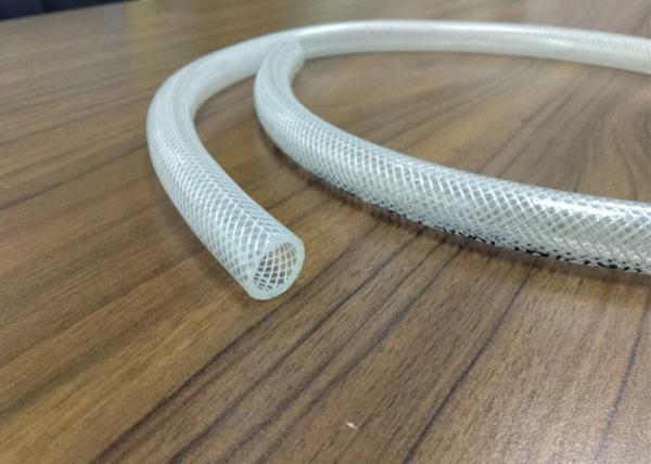 3 / 8 Inch Clear PVC Braided Pipe / Polyester Reinforced Plastic Hose