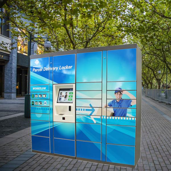 Eletronic Metal Steel Barcode Parcel Delivery Lockers , Intelligent Lockers Cabient Box