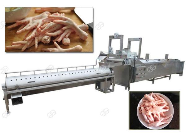 304 SS Duck Meat Processing Machine / Chicken Feet Peeling Machine Steam Electric Heating