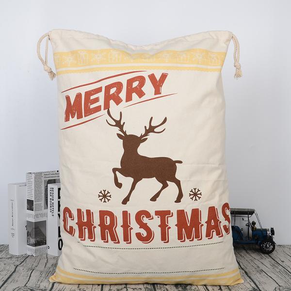 2023 Drawstring 50x70 Soft Kids Red Santa Sack with Rope All Seasons OEM/ODM Accepable