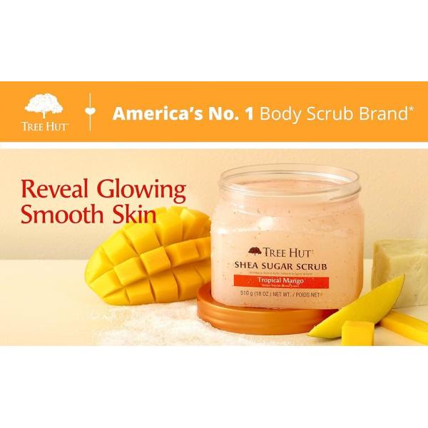 Corps Mango tropical 18 oz Sucre exfoliant gommage ultra hydratant pour éclaircir la peau