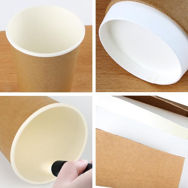 Brown Office Kraft Double Wall Coffee Cup , Disposable Kraft Cups And Lids