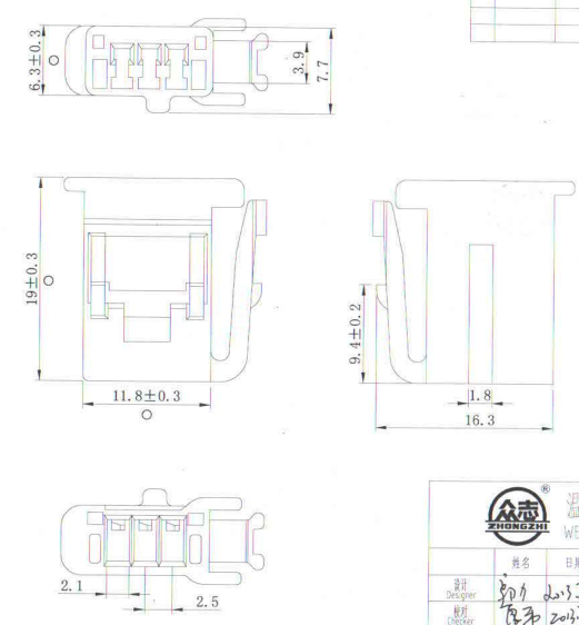 Two Pin Plastic Automotive Wire Connectors  / 12 Volt Auto Cable Connectors