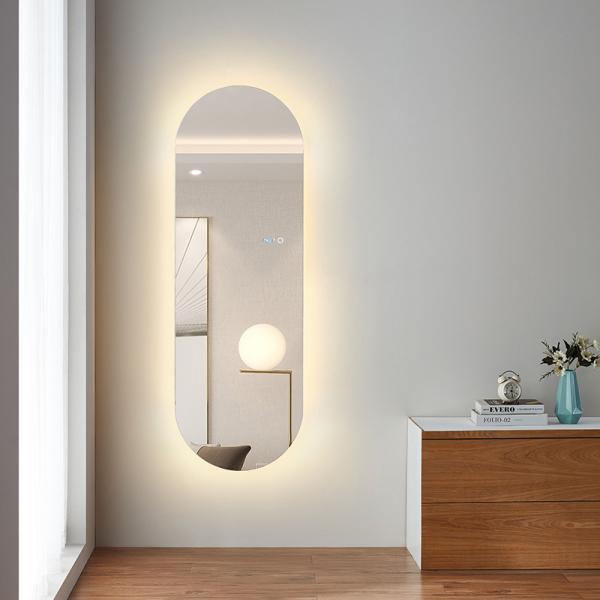 Waterproof LED Full Length Mirror Anti Fog Full Body Wall Mirror 5mm With Touch Sensor