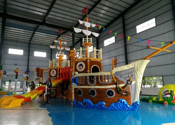 Spray Park Water Playground Equipment Pirate Ship Indoor Commercial Adult Water Slide