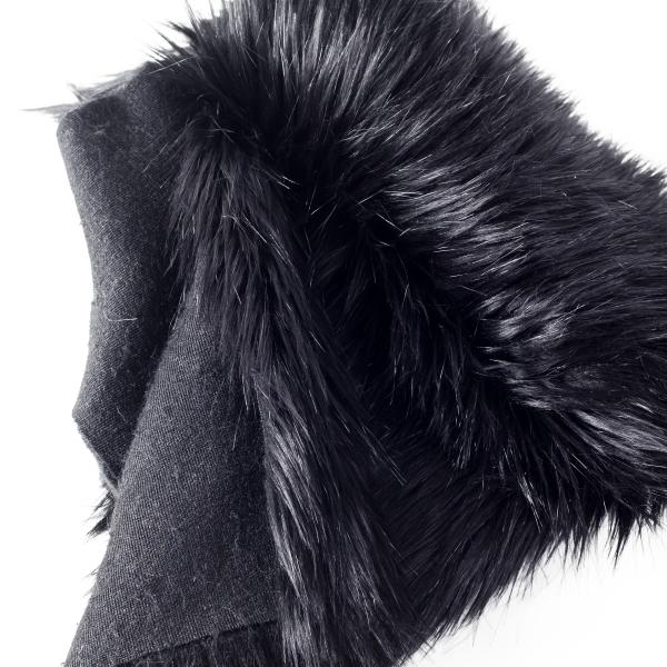 silk black acrylic plush knitted fake fur fabric for garments