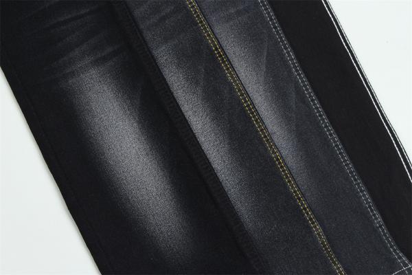 Full Lycra Satin Weave Black Black High Stretch Denim Fabric