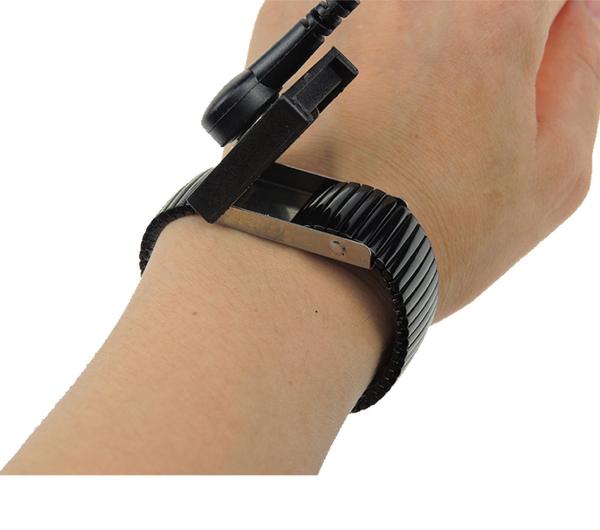 Stainless Steel Back Plant 1.8m PU Anti Static ESD Bracelet