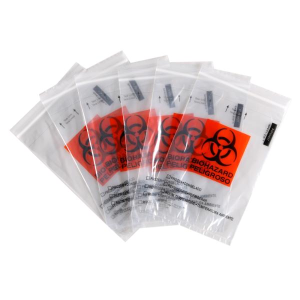 Sealed Biohazard Specimen Transport Bags , Gravure Printing Zipper Plastic Bag