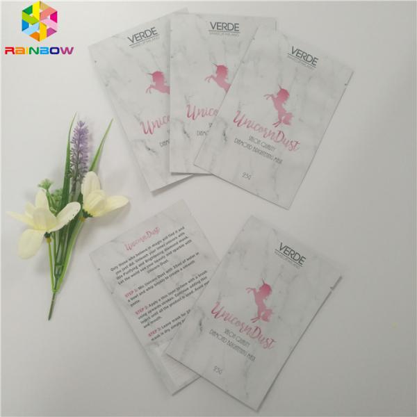Facial Mask Cosmetic Packaging Bag Aluminum Foil Glossy Printed Surface Finish