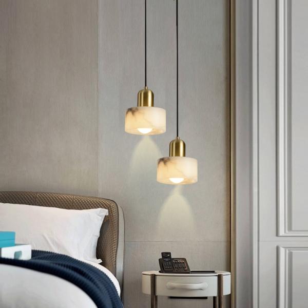 Piedra de mármol y material de cobre isla de cocina luz colgante para el pasillo