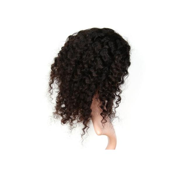 Hot Beauty Women's Full Lace Human Hair Wigs Kinky Style With Natural Hairline