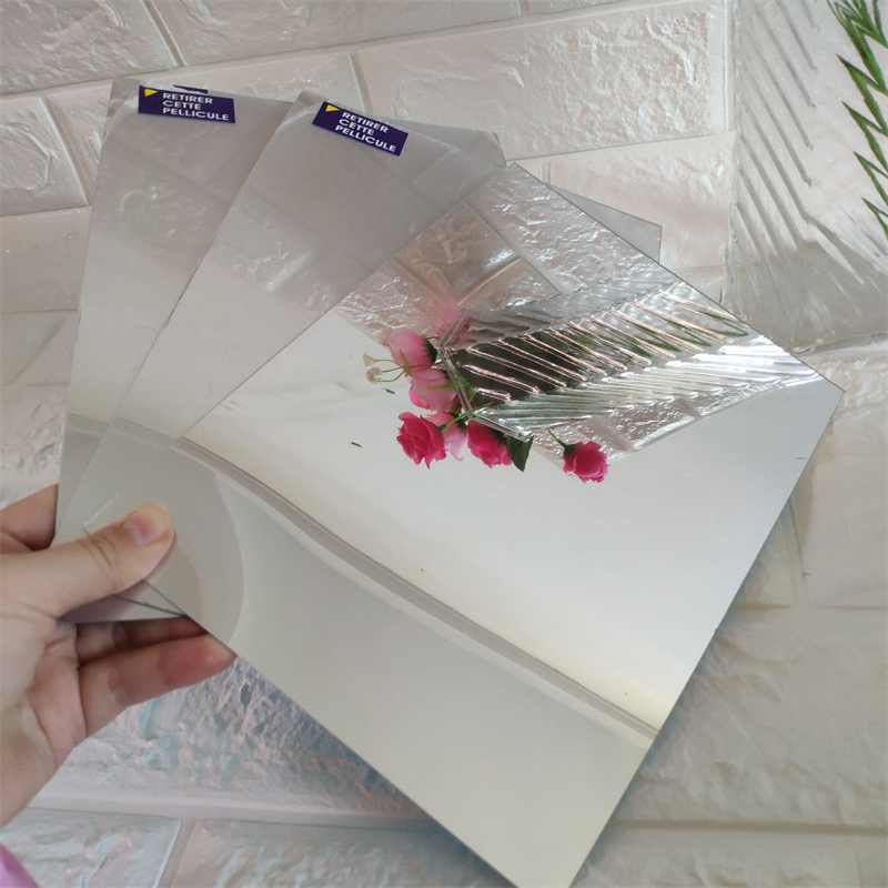 Flexible Self Adhesive PVC Mirror Film Roll Shatterproof Waterproof Peel Stick Mirror Sheet For Wall Decor Furniture Refurbish DIY Craft Custom Size Color OEM