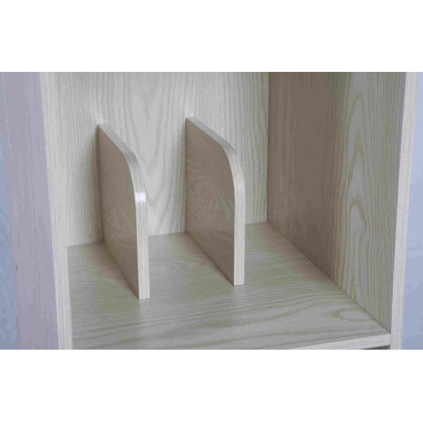 Children Home Office Wooden Book Rack White Oak Particle Board With Wheels