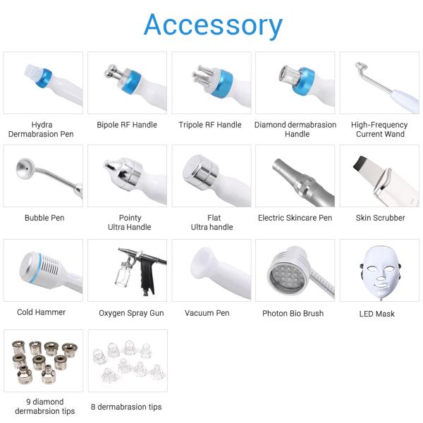 Promotion 15in1 Skin Care Blackhead Removal Face Lift Hydra Beauty Facial Machine