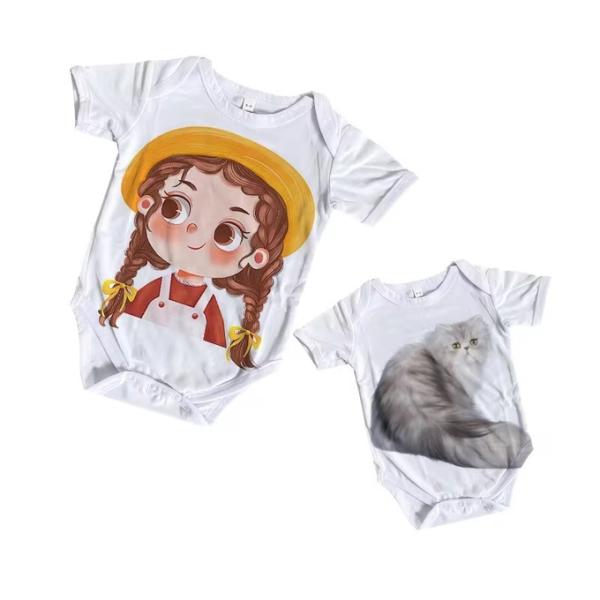 Cotton Feel Polyester Onesie Blanks Short Sleeve Sublimation Romper Blanks