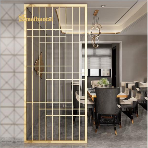 201 Stainless Steel Room Divider with Golden Hairline Finish and 70 Micron PVC Film for Modern Spaces