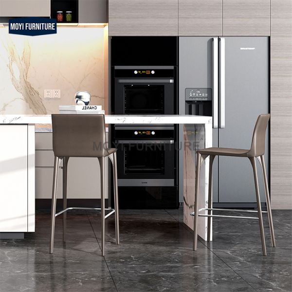 Sitting Commercial Furniture Bar Stools Offering Steel Frame and Leather Cover Optimized for Bar Restaurant Design