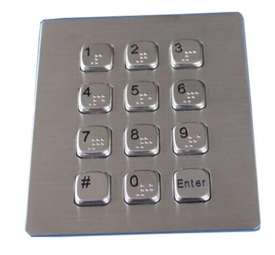 12 chaves espanam o teclado do braile do ponto do metal da prova com relação lisa de USB das chaves