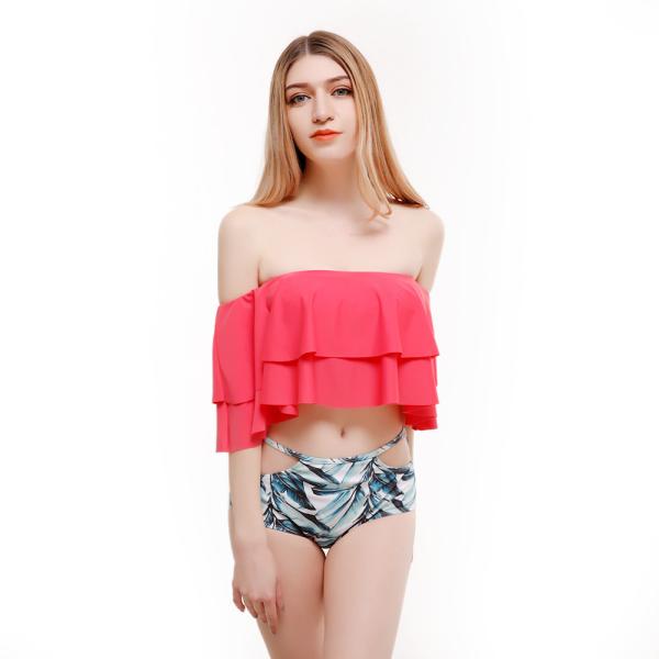 Bikini set Double-deck flouncing Swimsuit Push Up Bathing Suit sexy Women