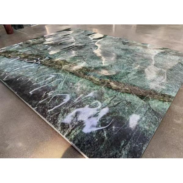 Natural Stone Cat's Eye Green Big Slab Dining Table Top for Villa Interior Decoration