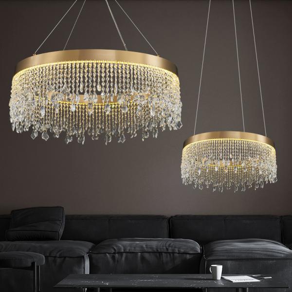 Modern oval crystal chandelier Crystal Light Kitchen Fixture Led Modern Home Decor Staircase Lighting(WH-CY-168)