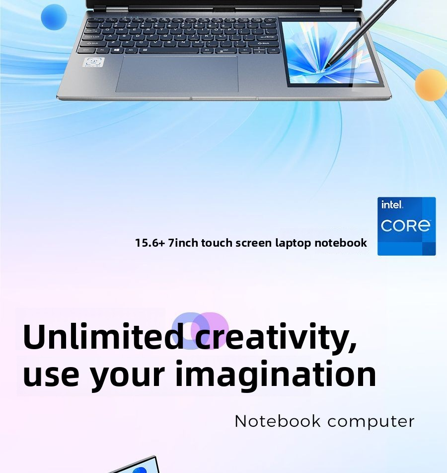 Aether Customizable 15.6Inch 7Inch Touch Screen Student Laptop Intel Celeron QuadCore SSD DDR4 Win 10 11 English IPS Camera
