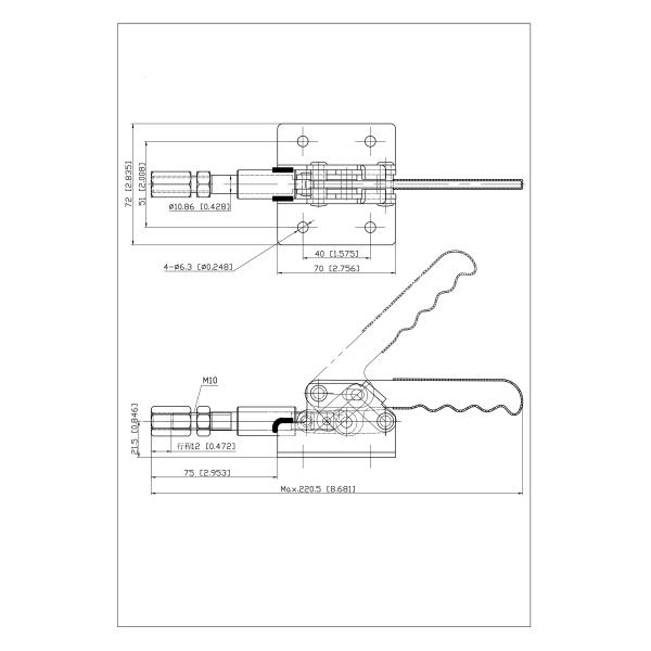 160kg Straight Line Welding Moulds Push Pull Type Toggle Clamp