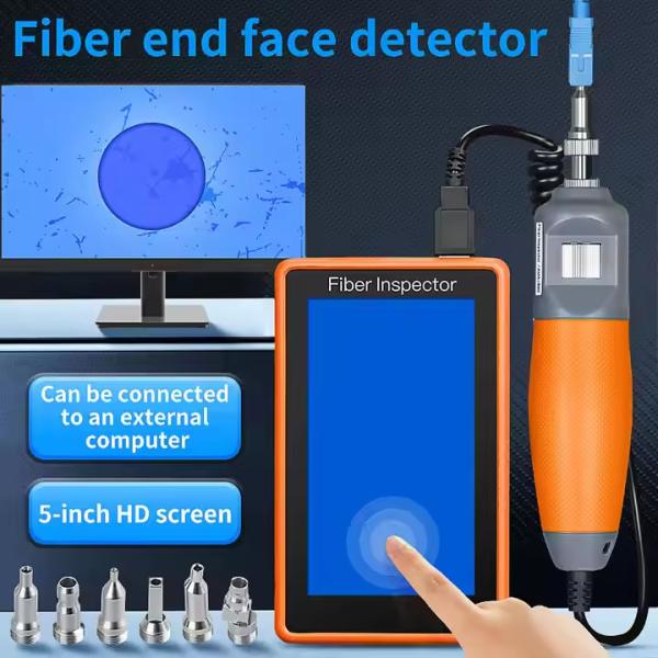 5-inch HD Touch Screen Monitor Inspection Fiber Optic Probe for Telecom Network SC Connector Type