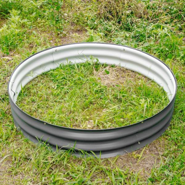 3.5 Ft X 8”Tall Round Metal Raised Bed For Planting Herb Anti Rust