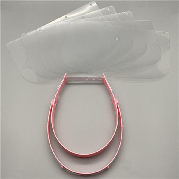 Anti Fog Pink Frame Reusable Face Shield , Full Face Shield Anti Spitting