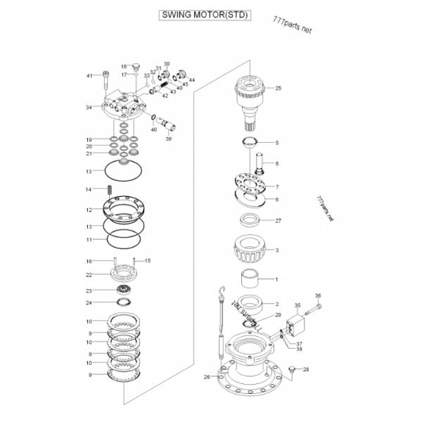 Настраиваемый гидравлический экскаватор Swing Hydraulic Motor для R250-7 SBHSM150-280-04 Swing Motor 31N7-10150 для Hyundai