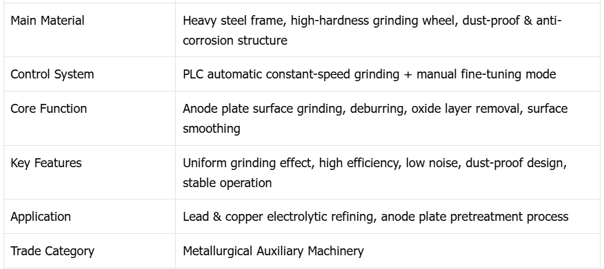 High Grade Steel Automatic Anode Grinding Machine High Precision