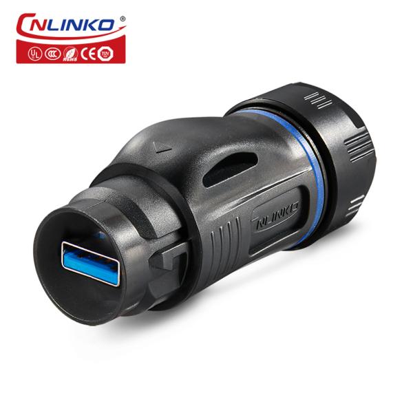 Factory M24 Round USB Connector Plastic Waterproof Panel Mount USB Connector