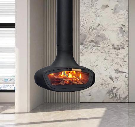 indoor contemporary indoor fireplace carbon steel wood burning stove rotating spherical