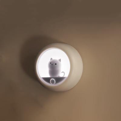 800mAh Pink Rechargeable Motion Sensor Cat Night Light For Bedroom